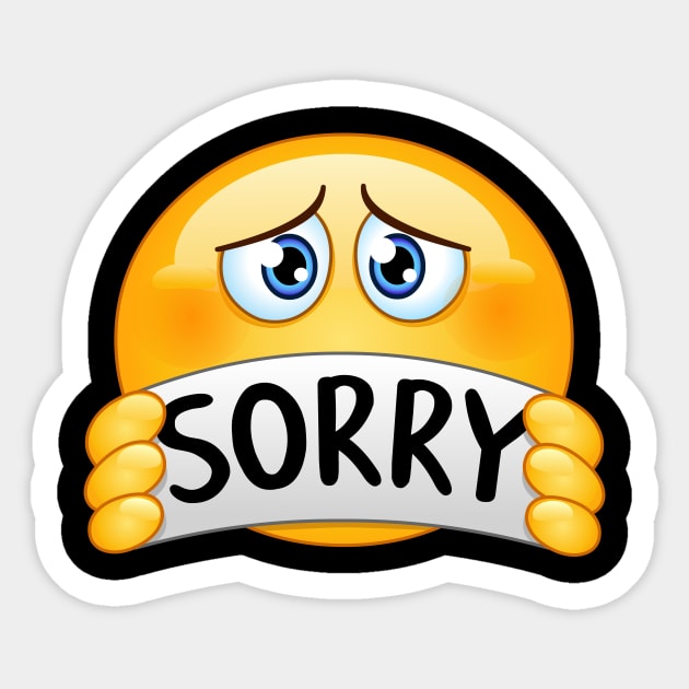 Emoji With Sorry Sign Emoji Sticker Teepublic